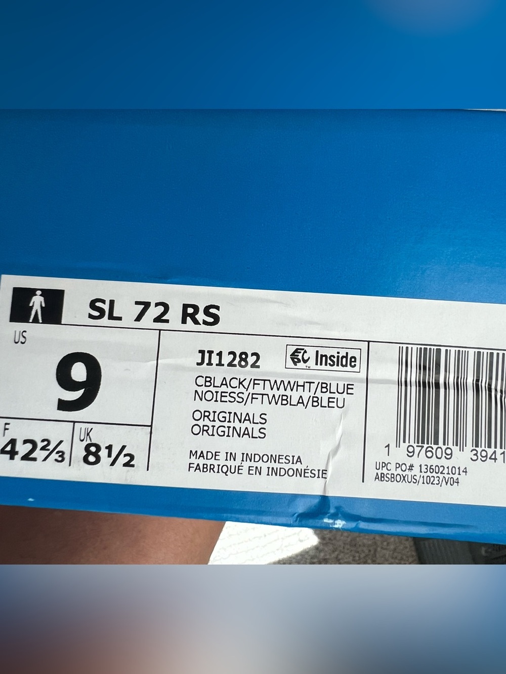 adidas SL 72 Men's Black & White Retro Sneakers - Picture 2 of 3